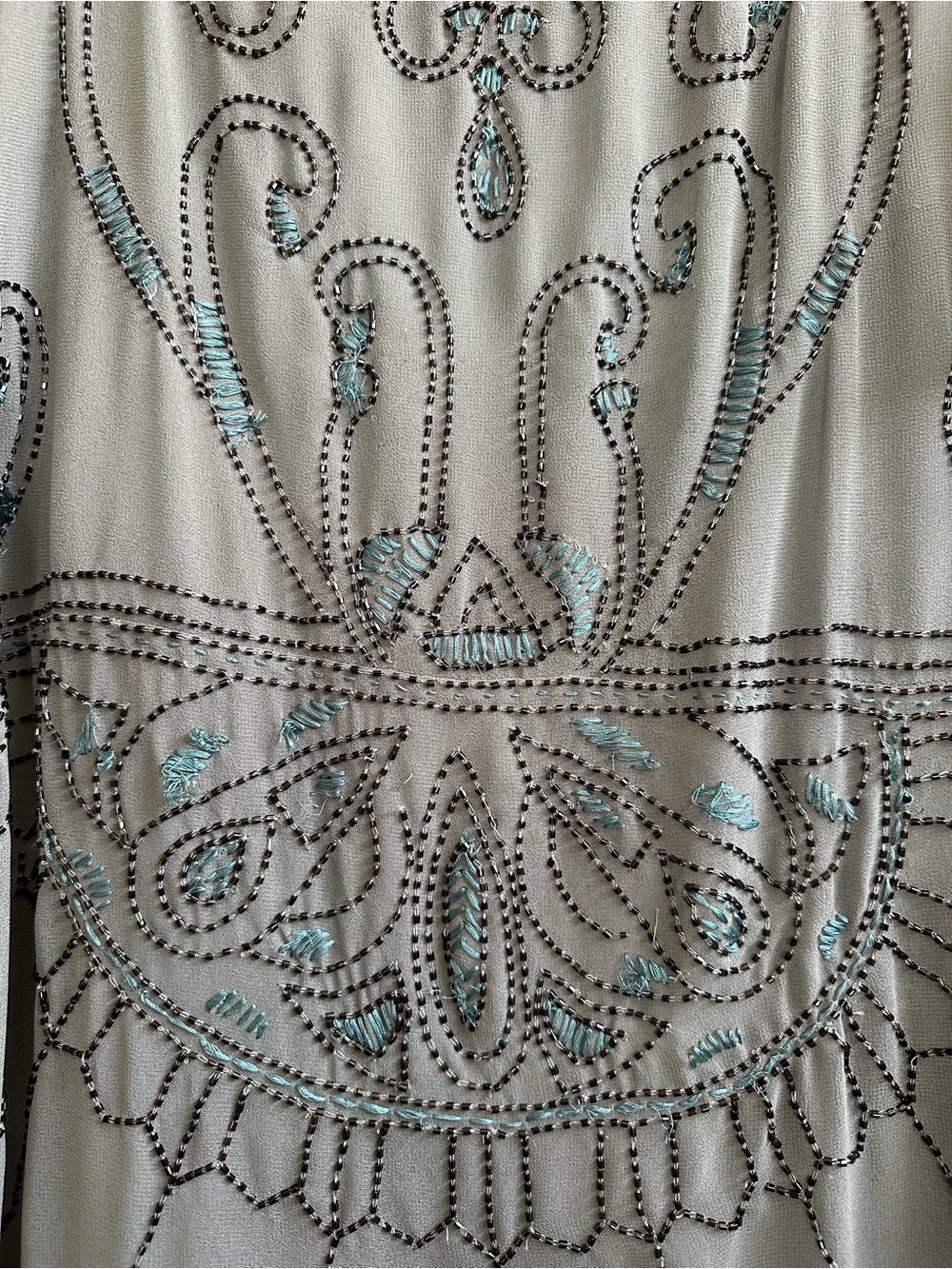 Free People Gray Blue Beaded Vintage Fringe Dress Small - Picture 8 of 14